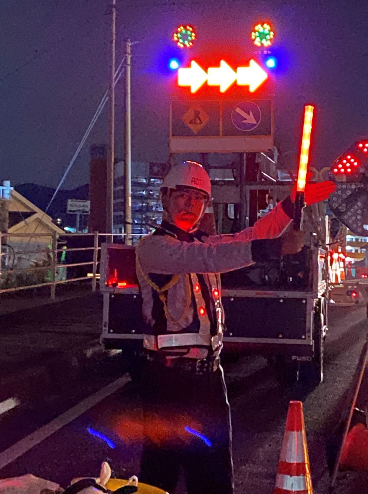 松浦市夜間現場 交通誘導員